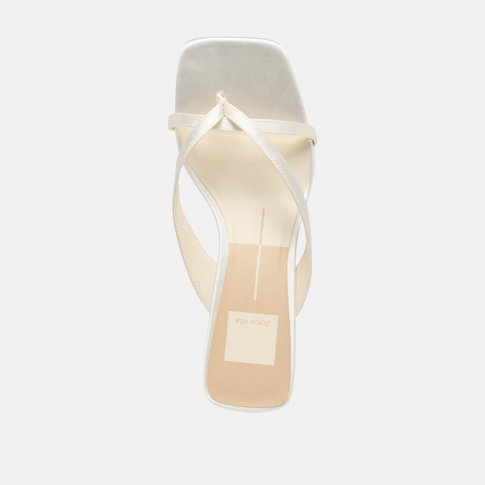 Brevel Wide True White Satin Heels / Dolce Vita