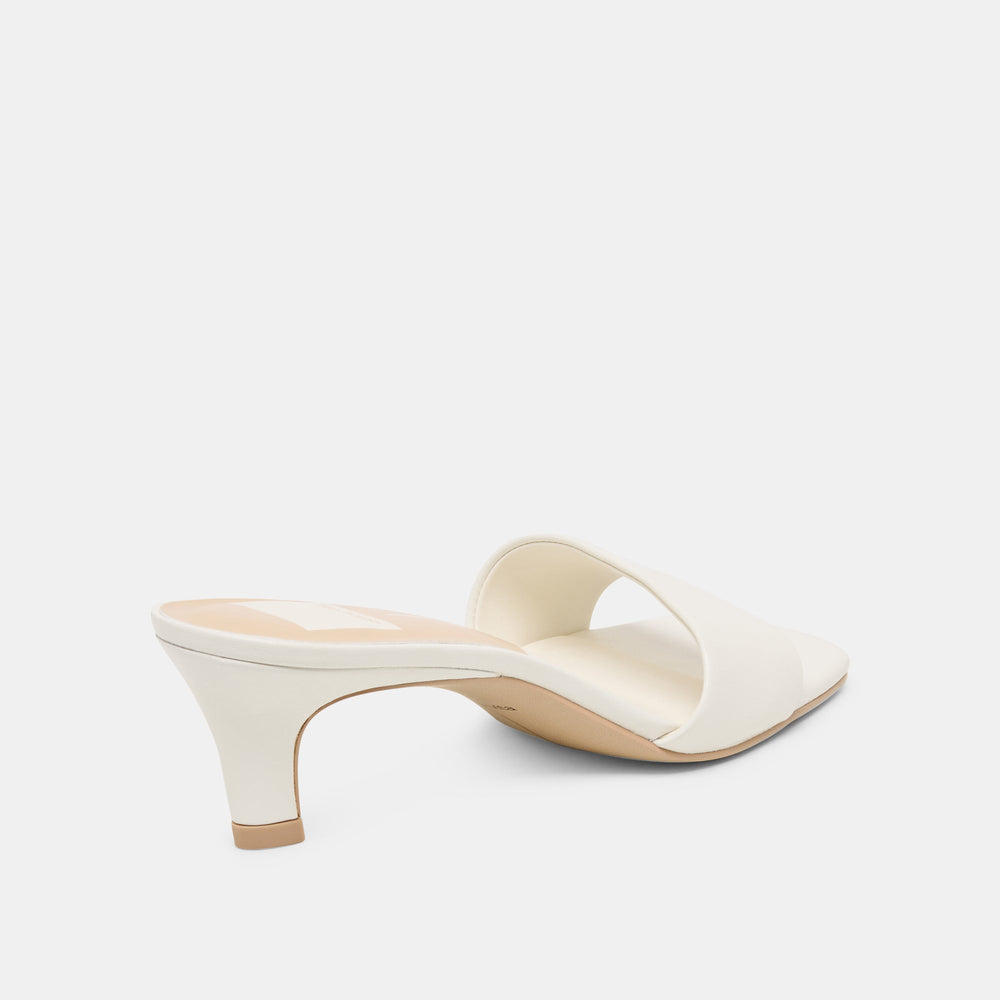 Rexa Wide True White Leather Heels / Dolce Vita