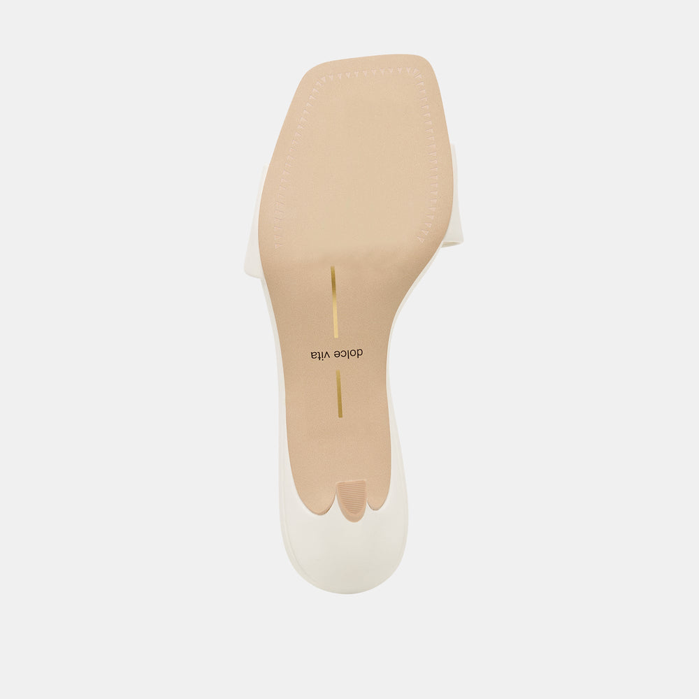Rexa Wide True White Leather Heels / Dolce Vita