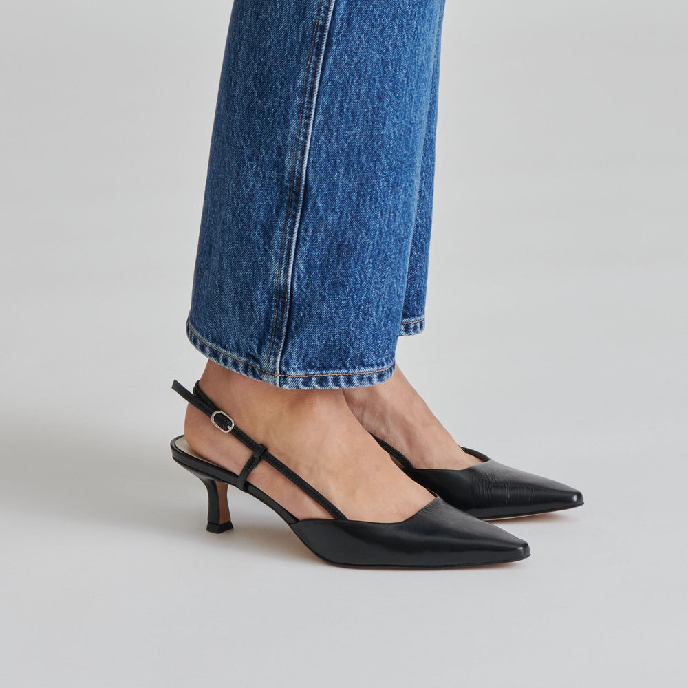 ODELA HEELS MIDNIGHT CRINKLE PATENT
 – Dolce Vita / Dolce Vita