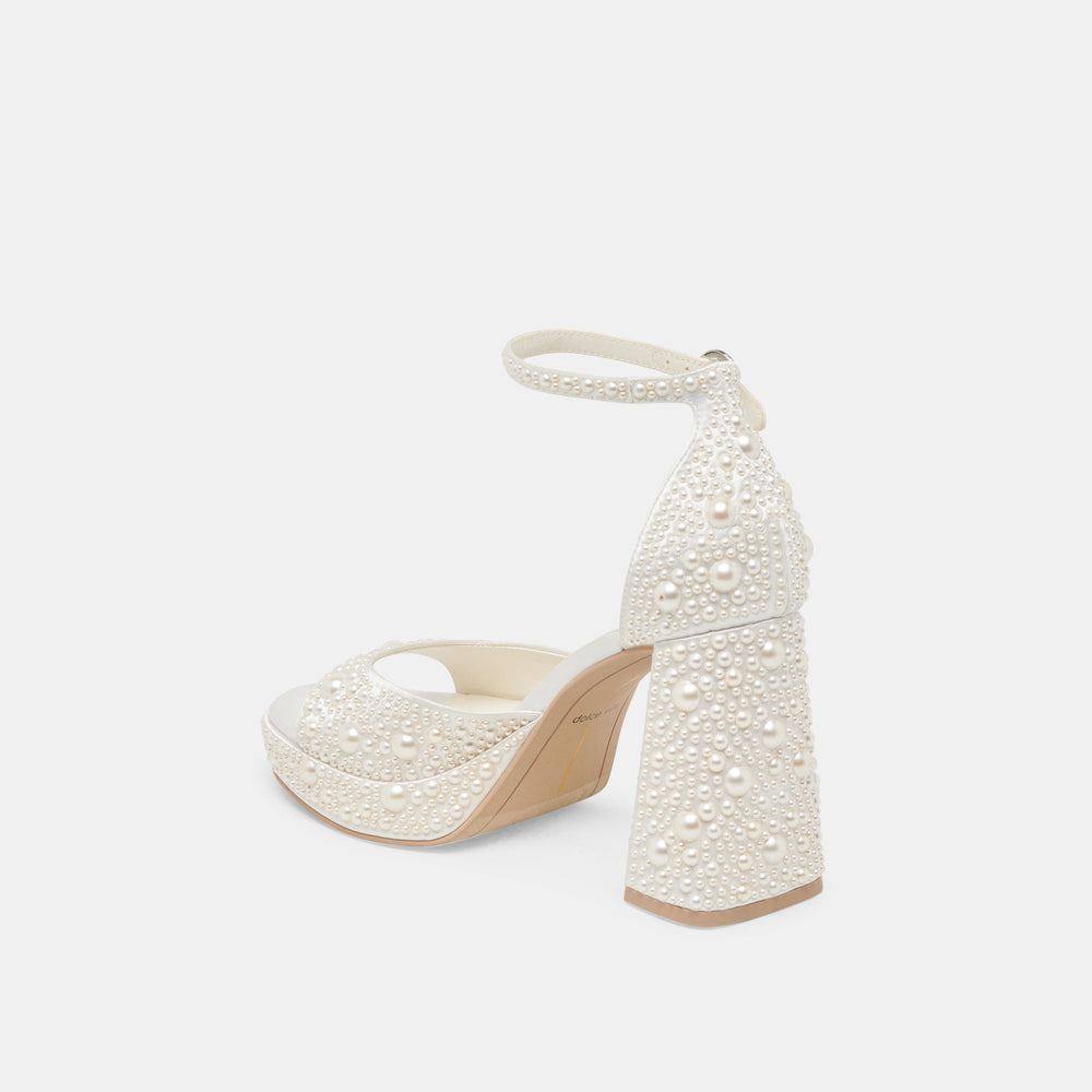 PANDRO PEARL HEELS TRUE WHITE SATIN
 – Dolce Vita / Dolce Vita