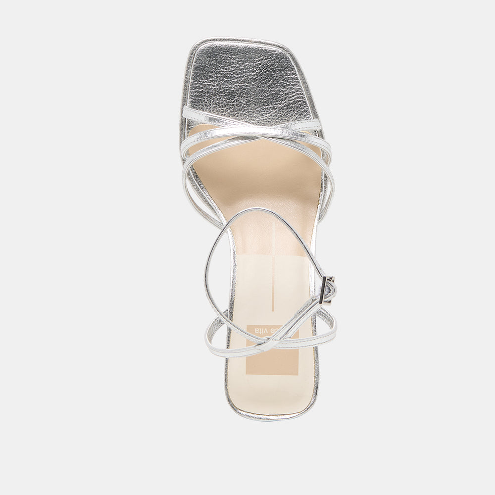 Manji Silver Metallic Leather Heels / Dolce Vita