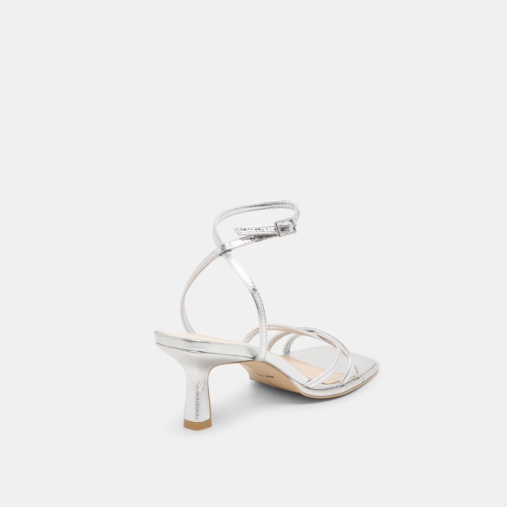 Manji Silver Metallic Leather Heels / Dolce Vita