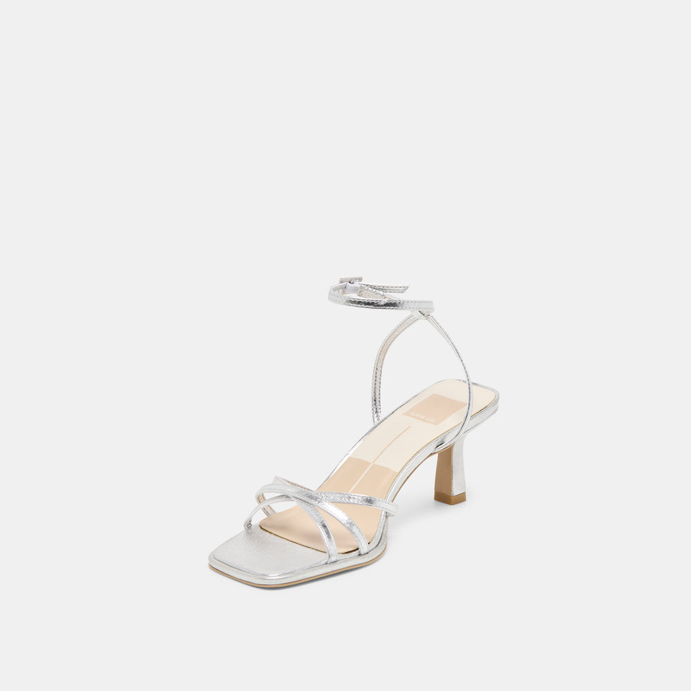 Manji Silver Metallic Leather Heels / Dolce Vita
