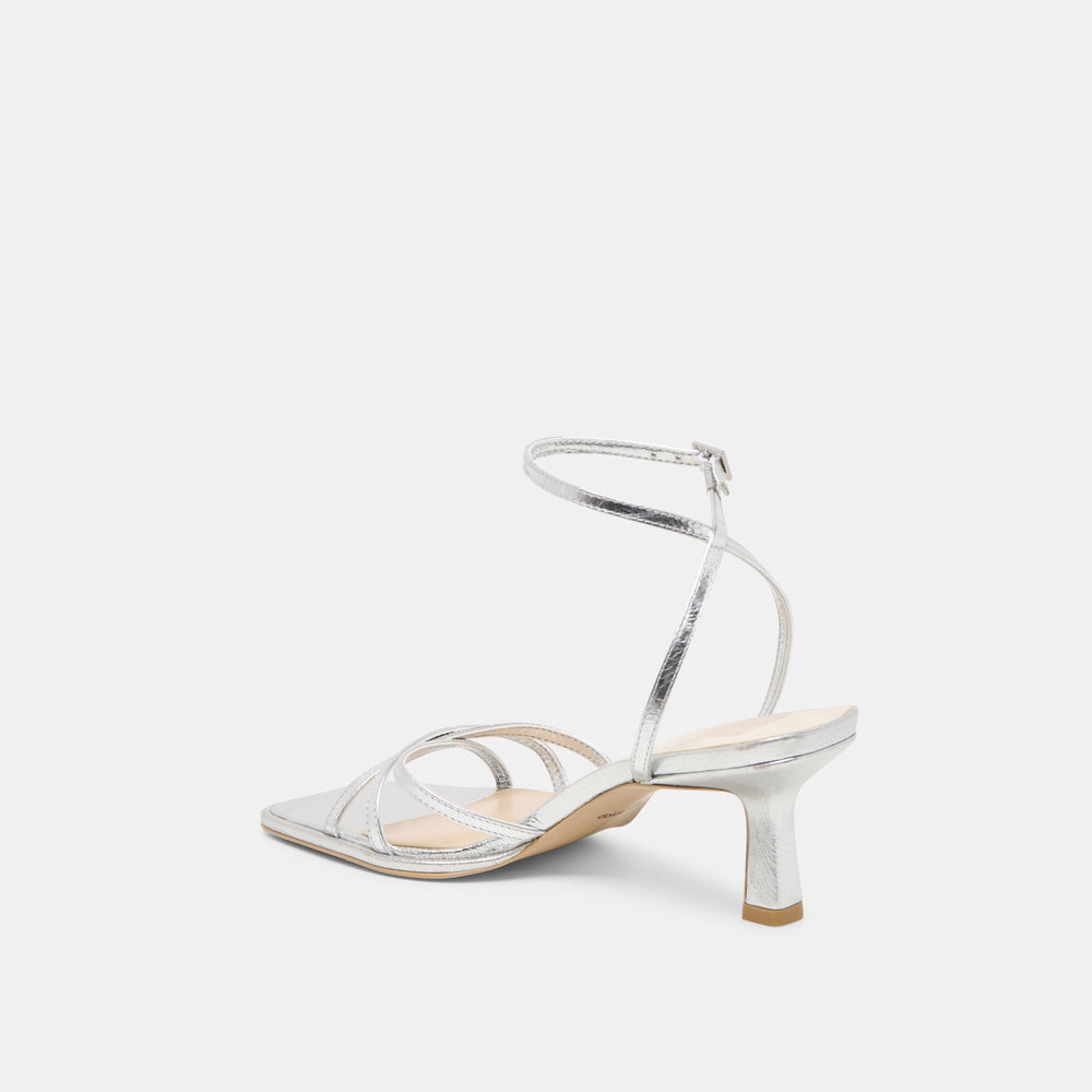 Manji Silver Metallic Leather Heels / Dolce Vita
