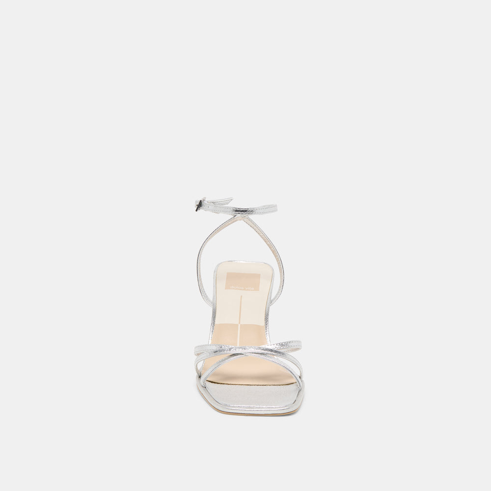 Manji Silver Metallic Leather Heels / Dolce Vita