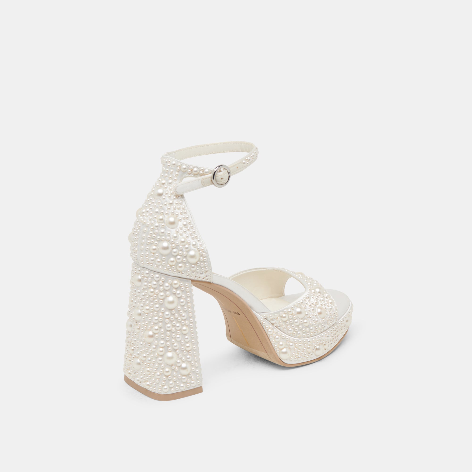 PANDRO PEARL WIDE HEELS TRUE WHITE SATIN
 – Dolce Vita / Dolce Vita
