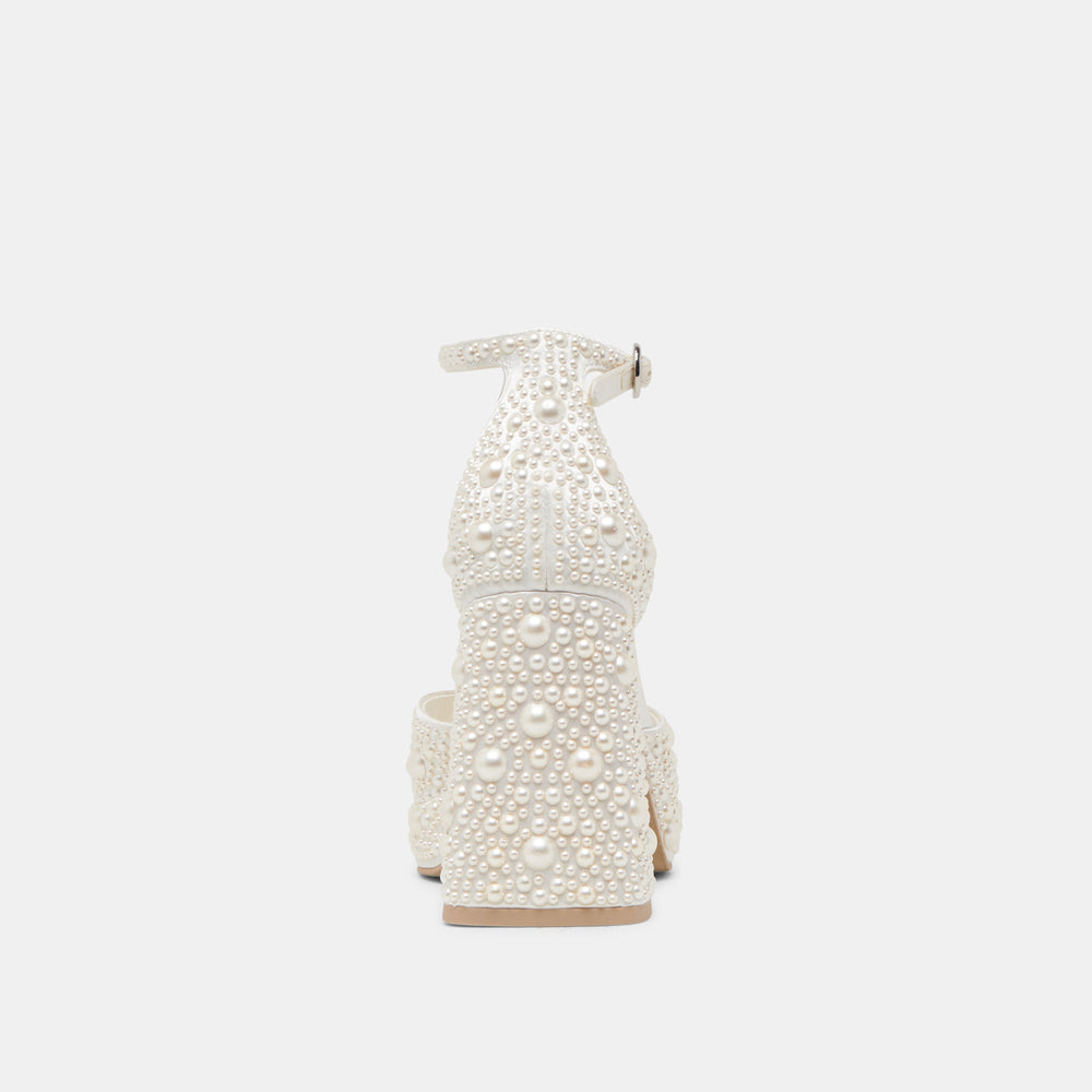 PANDRO PEARL WIDE HEELS TRUE WHITE SATIN
 – Dolce Vita / Dolce Vita