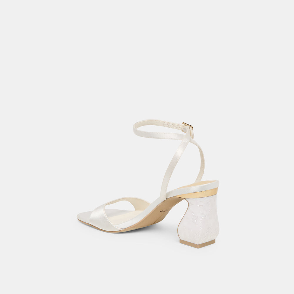 Tilda True White Satin Heels / Dolce Vita