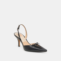 Hamya Black Leather Heels / Dolce Vita