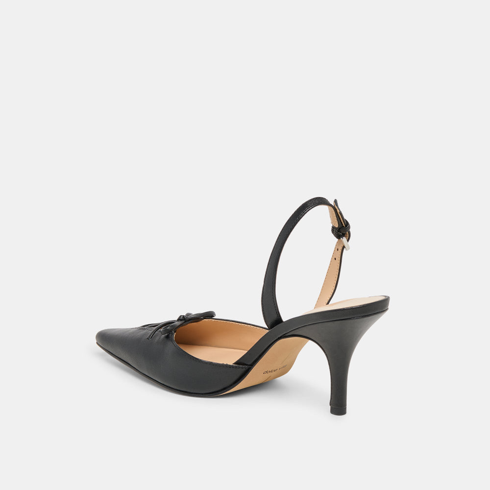 Hamya Black Leather Heels / Dolce Vita