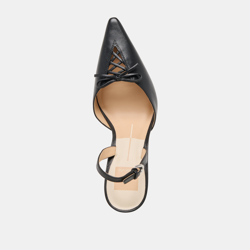 Hamya Black Leather Heels / Dolce Vita