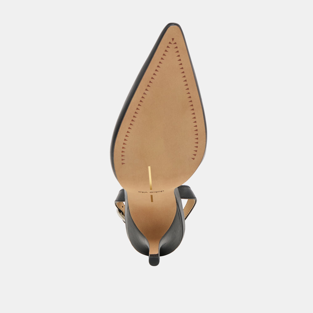 Hamya Black Leather Heels / Dolce Vita