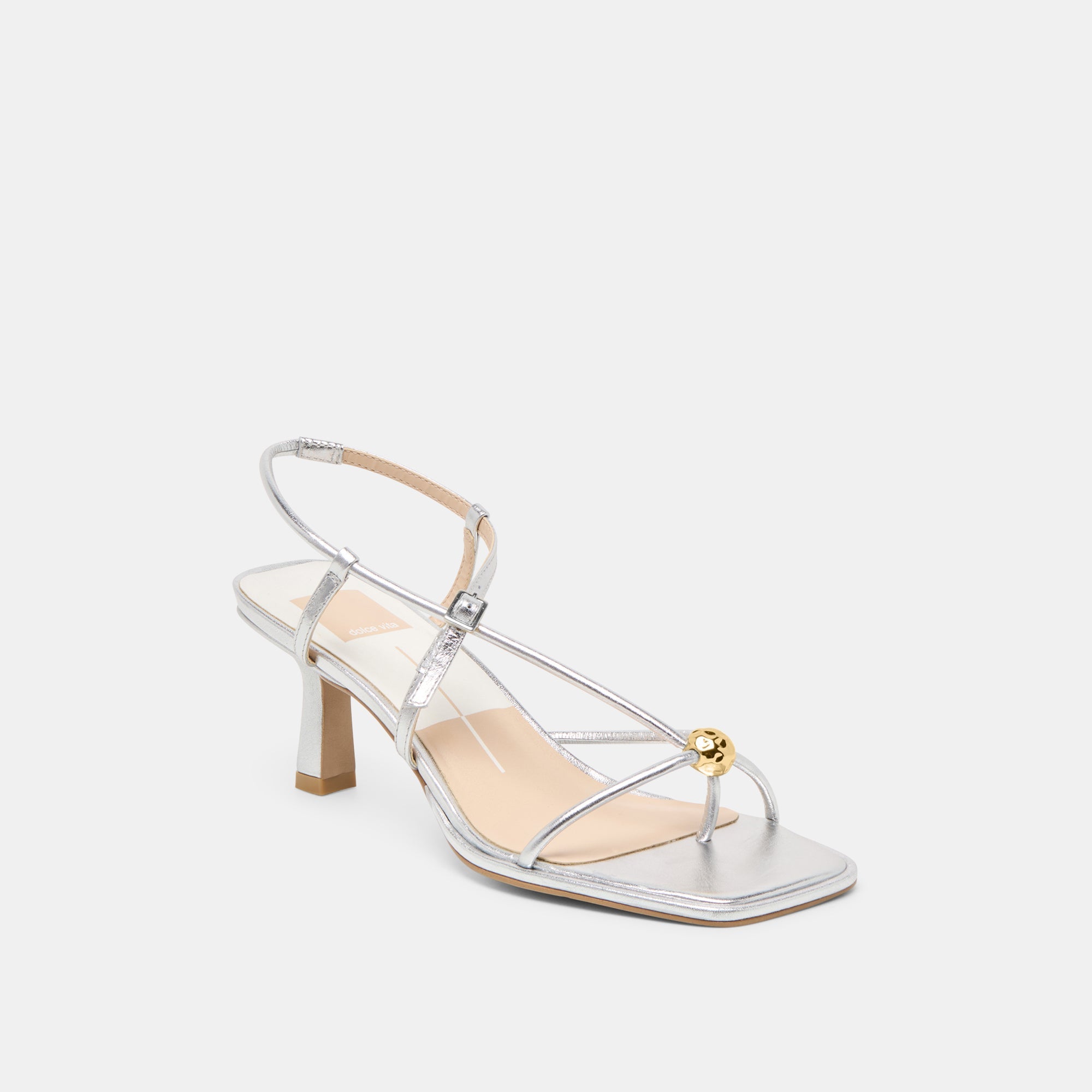 Mylee Silver Distressed Leather Heels / Dolce Vita