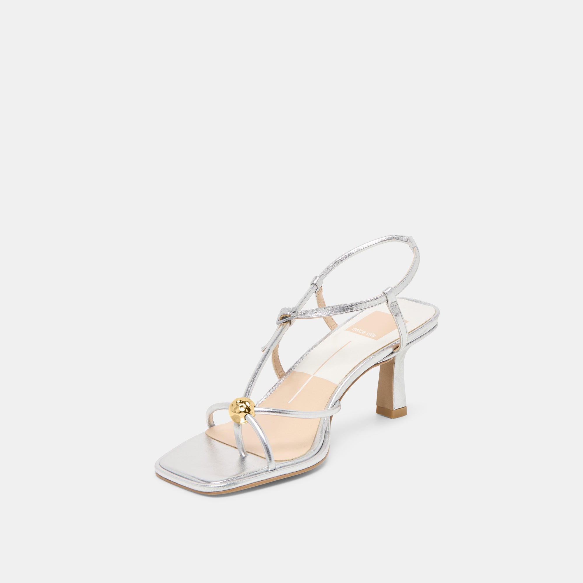 Mylee Silver Distressed Leather Heels / Dolce Vita