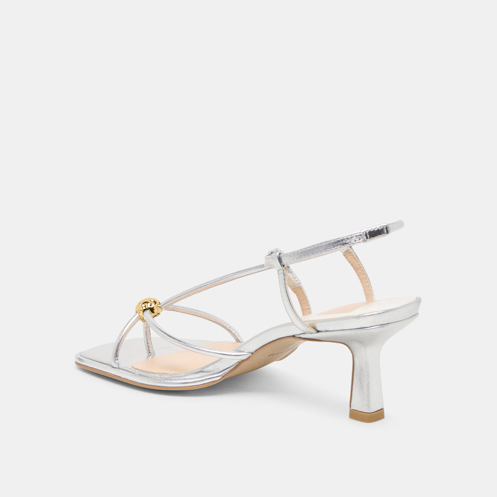 Mylee Silver Distressed Leather Heels / Dolce Vita