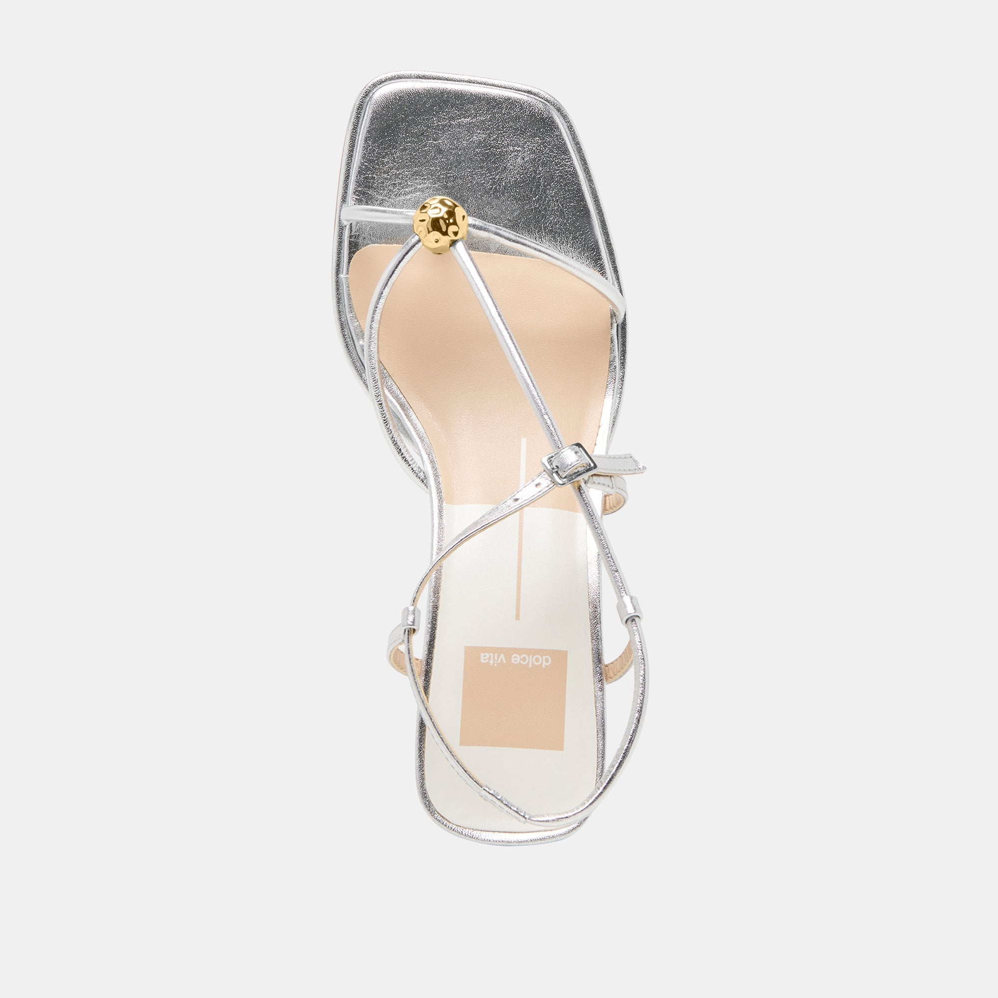 Mylee Silver Distressed Leather Heels / Dolce Vita