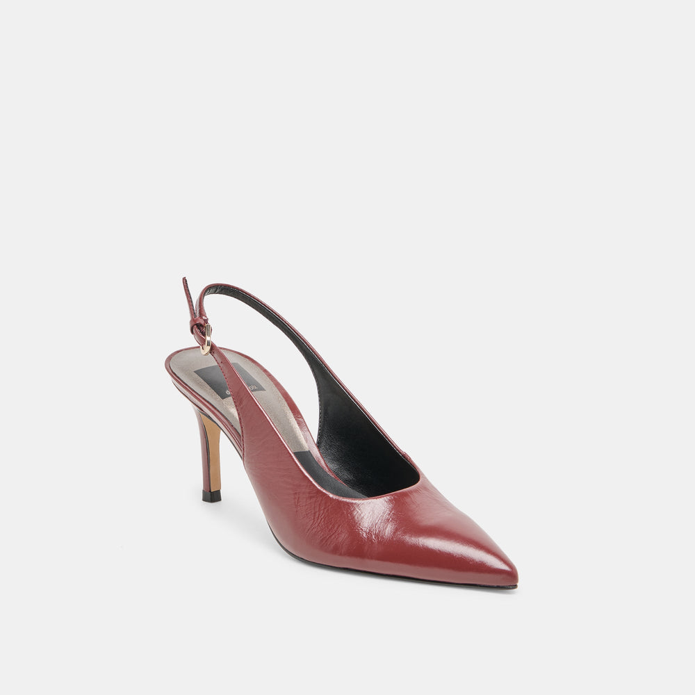 Elasi Oxblood Crinkle Heels / Dolce Vita
