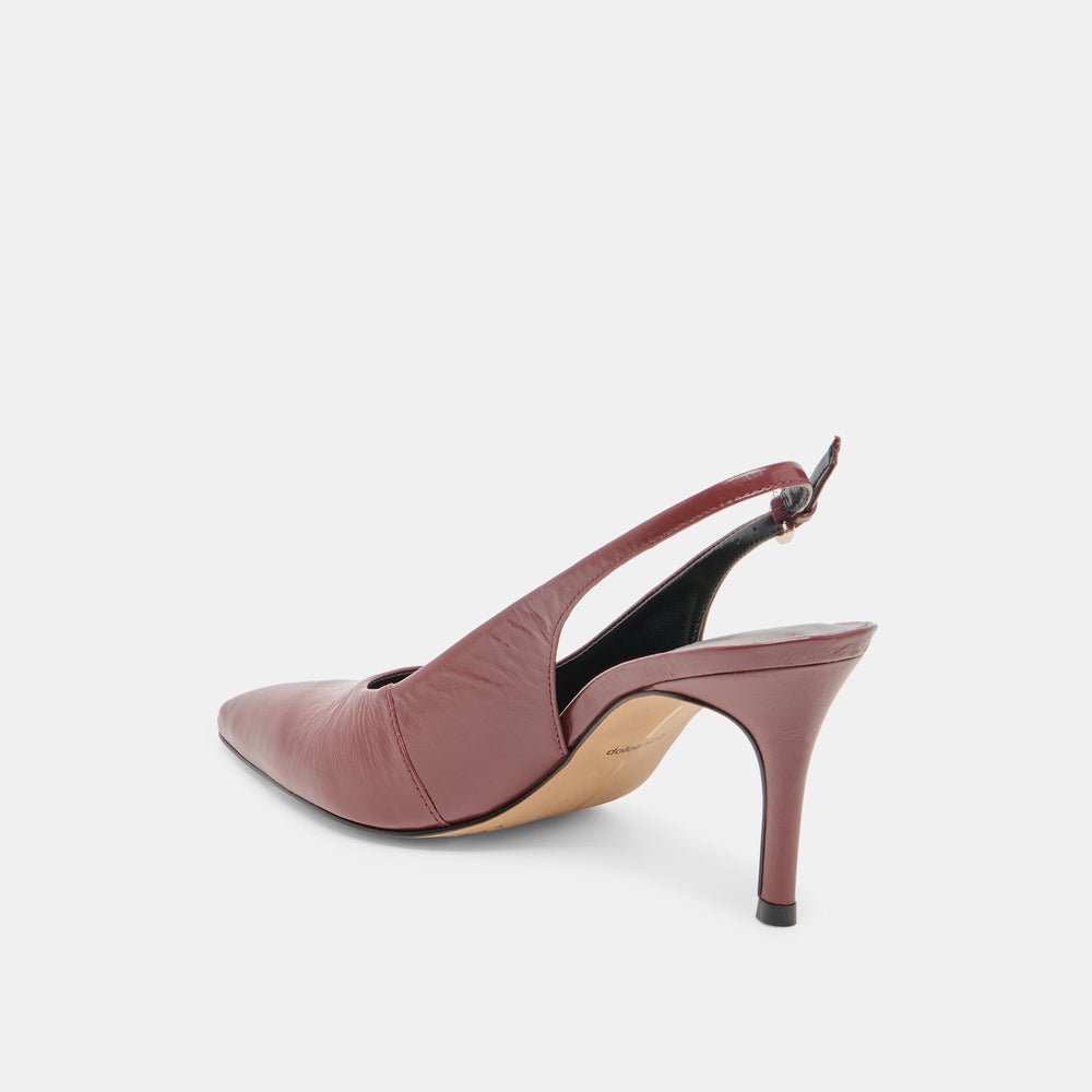Elasi Oxblood Crinkle Heels / Dolce Vita