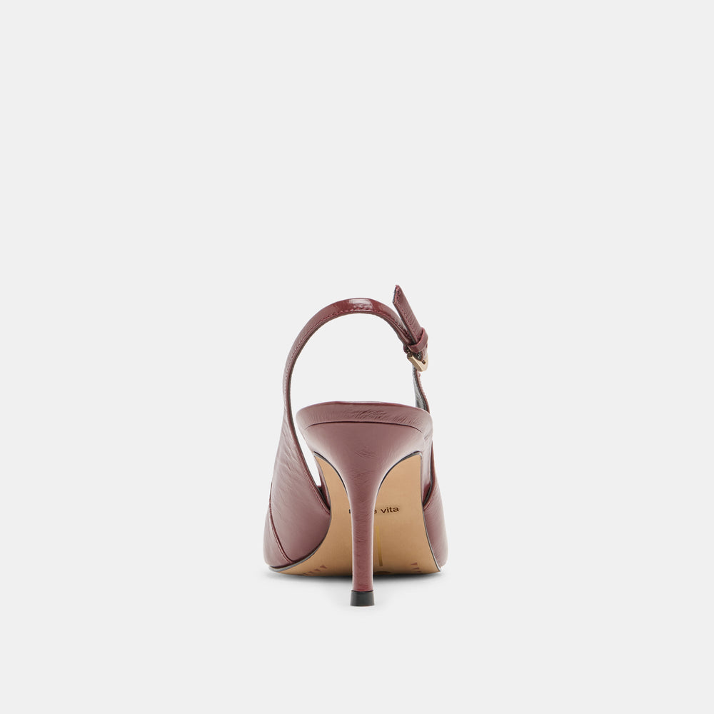 Elasi Oxblood Crinkle Heels / Dolce Vita