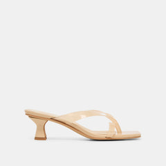 Brevel Vinyl Wide Praline Jelly Heels / Dolce Vita
