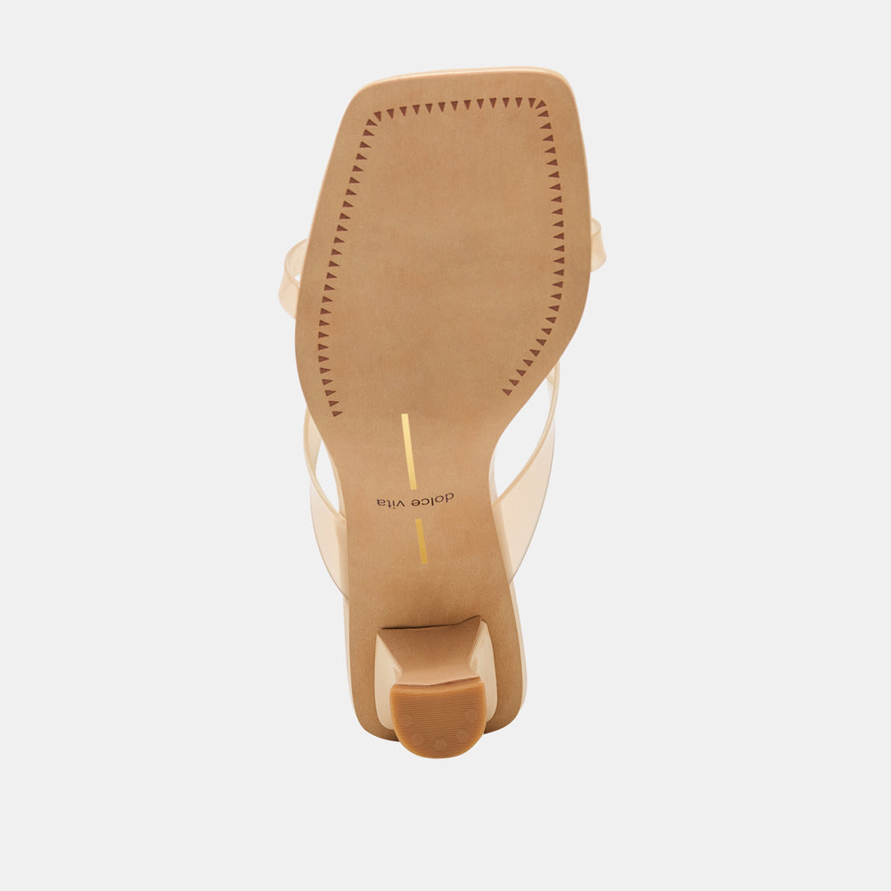 Brevel Vinyl Wide Praline Jelly Heels / Dolce Vita