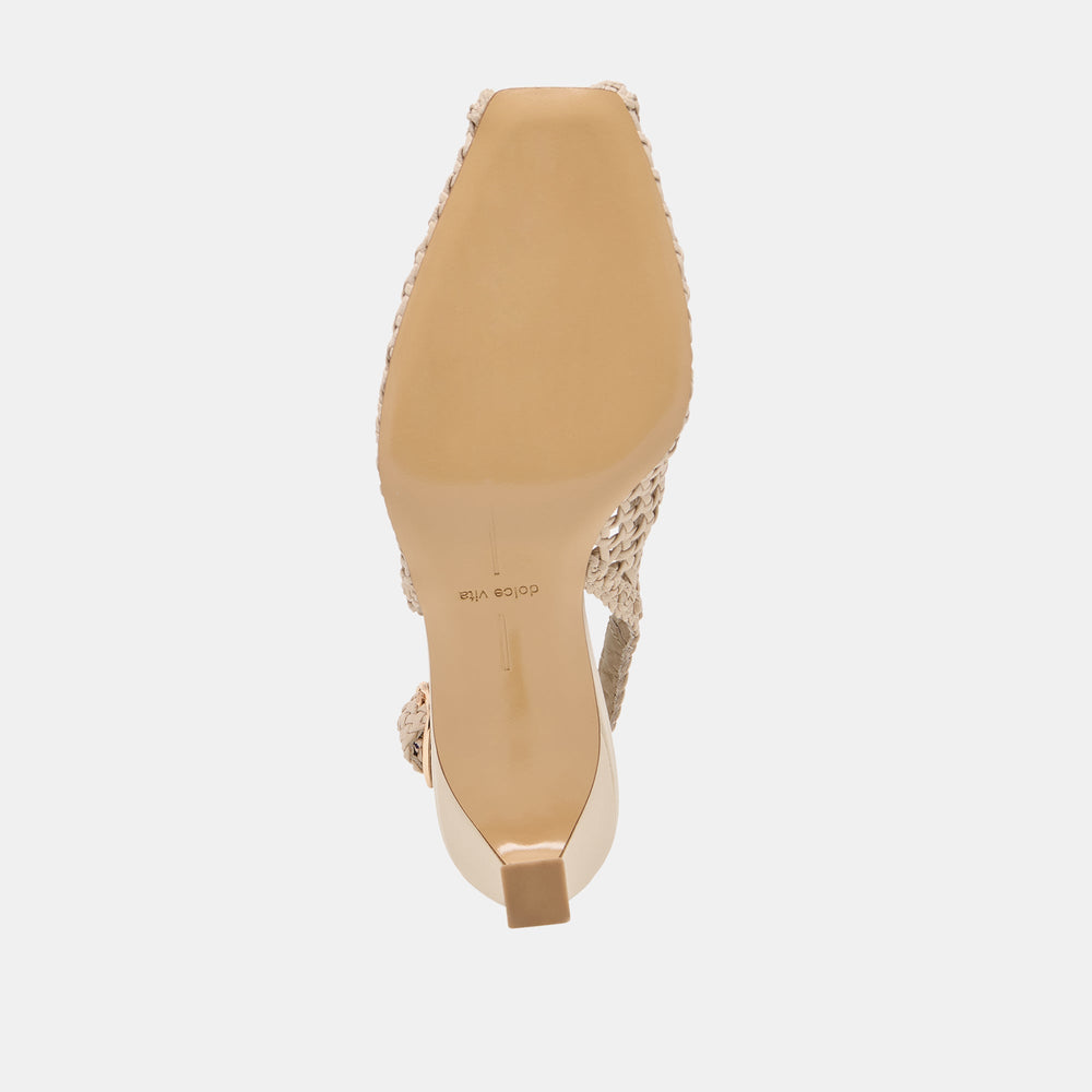 REMLA Bone Woven Leather Peep-Toe Kitten Heel / Dolce Vita