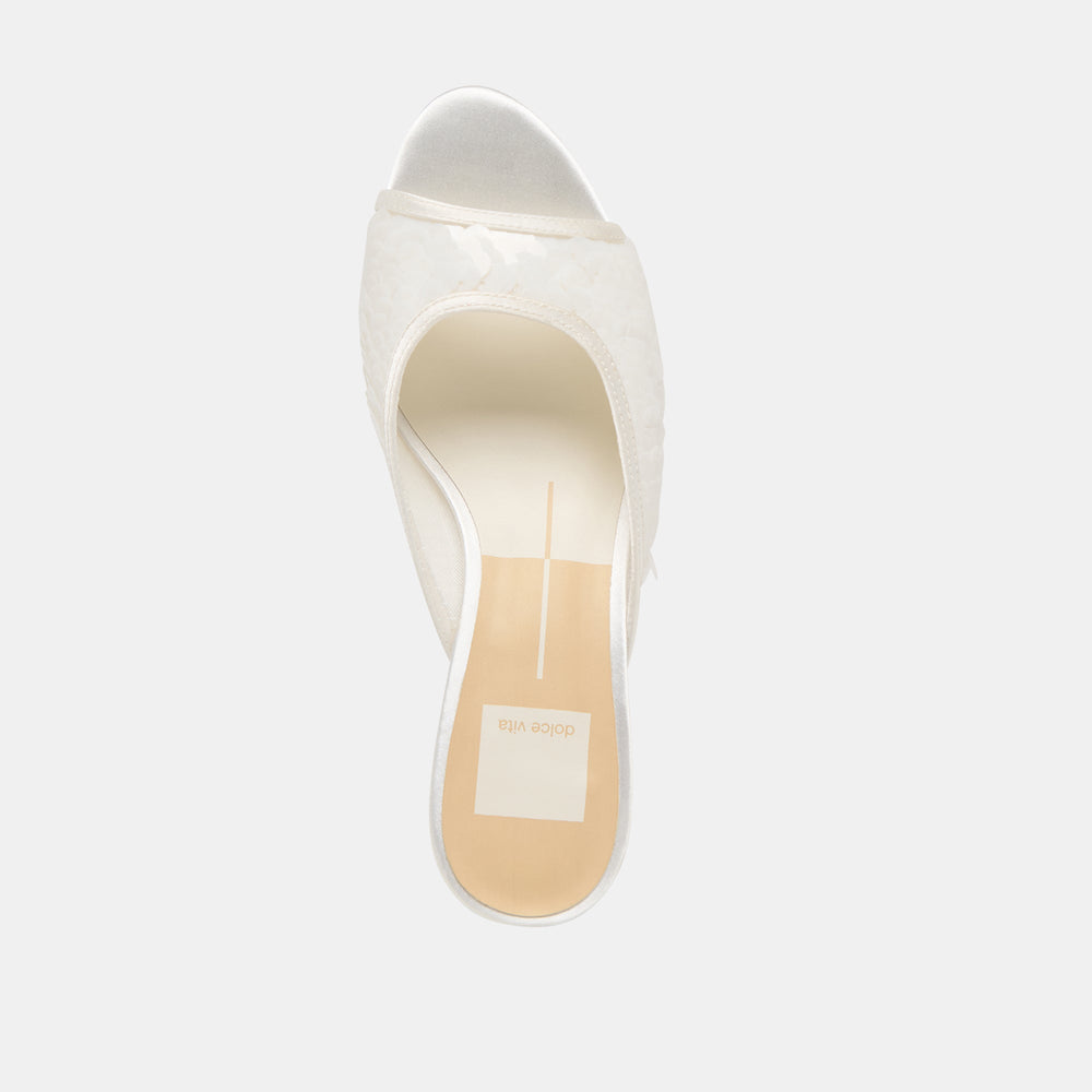 Inga Off White Satin Heels / Dolce Vita