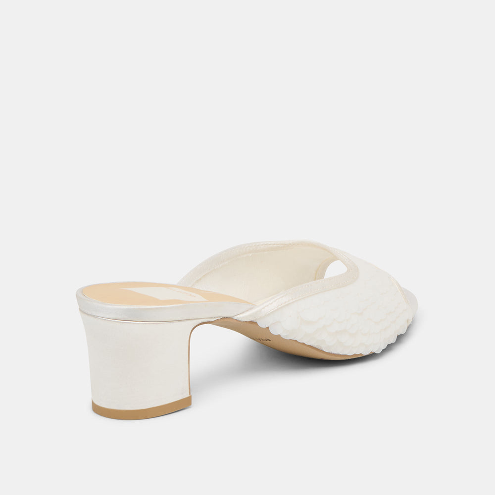 Inga Off White Satin Heels / Dolce Vita
