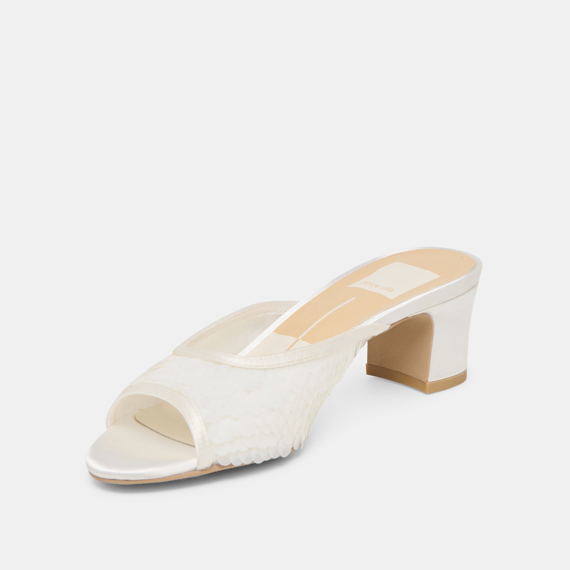 Inga Off White Satin Heels / Dolce Vita