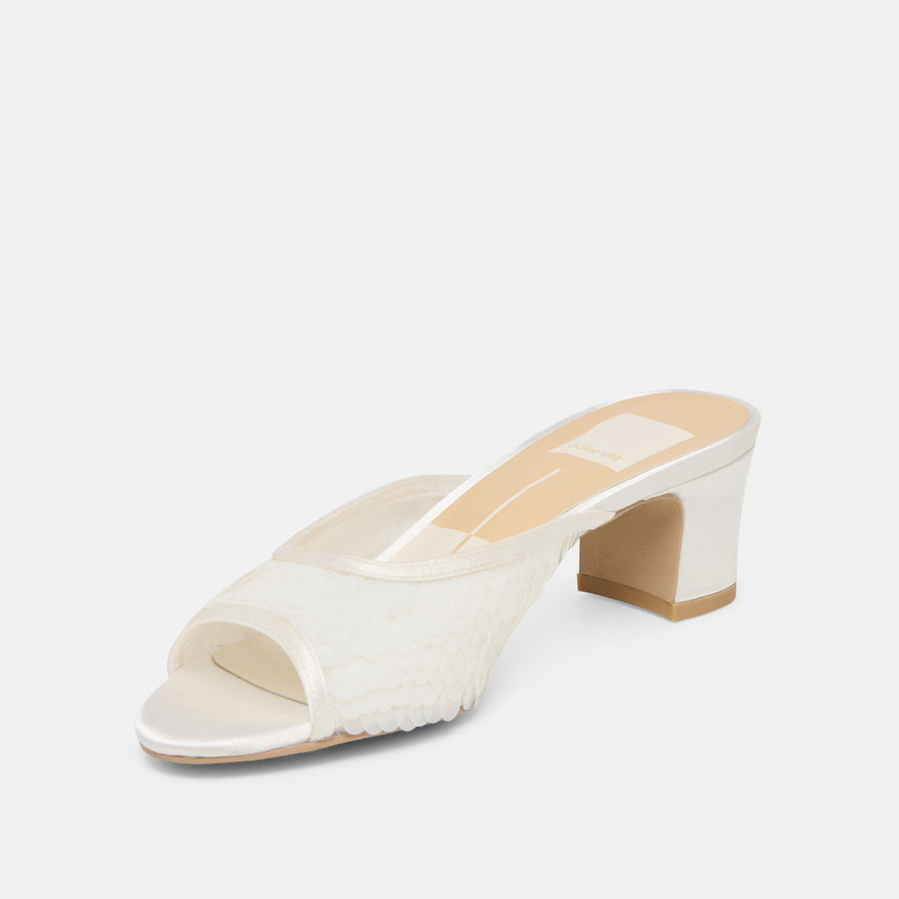 Inga Off White Satin Heels / Dolce Vita
