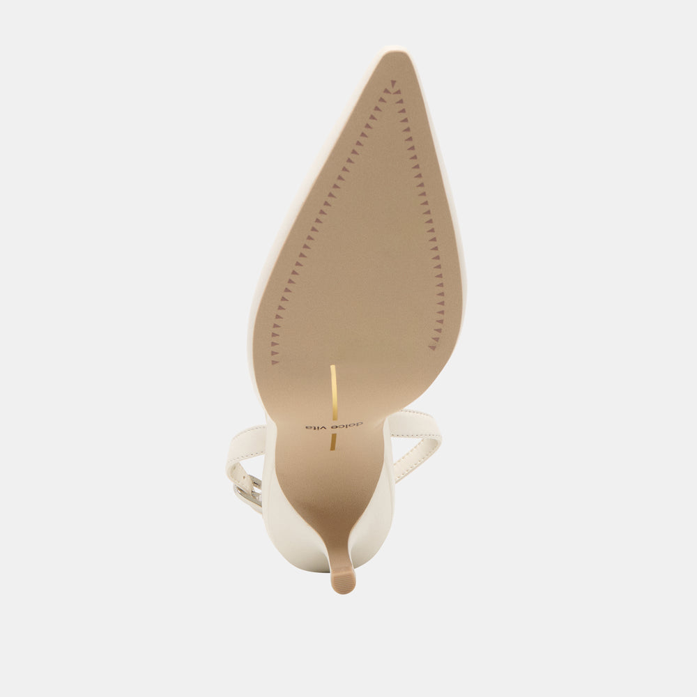Hamya White Leather Heels / Dolce Vita