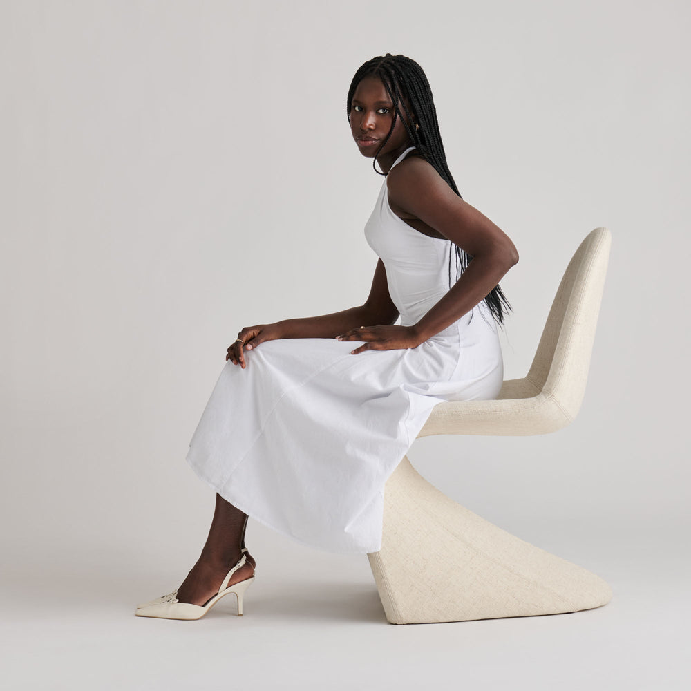 Hamya White Leather Heels / Dolce Vita