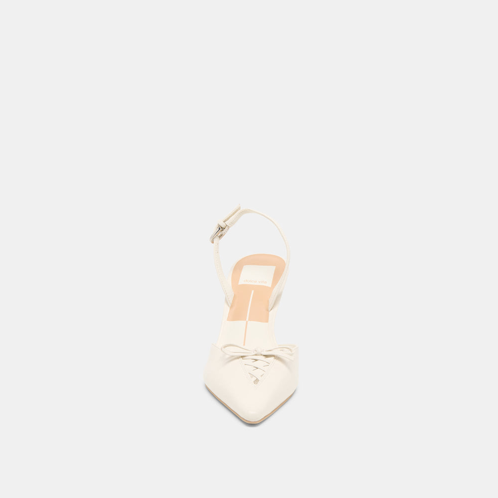 Hamya White Leather Heels / Dolce Vita
