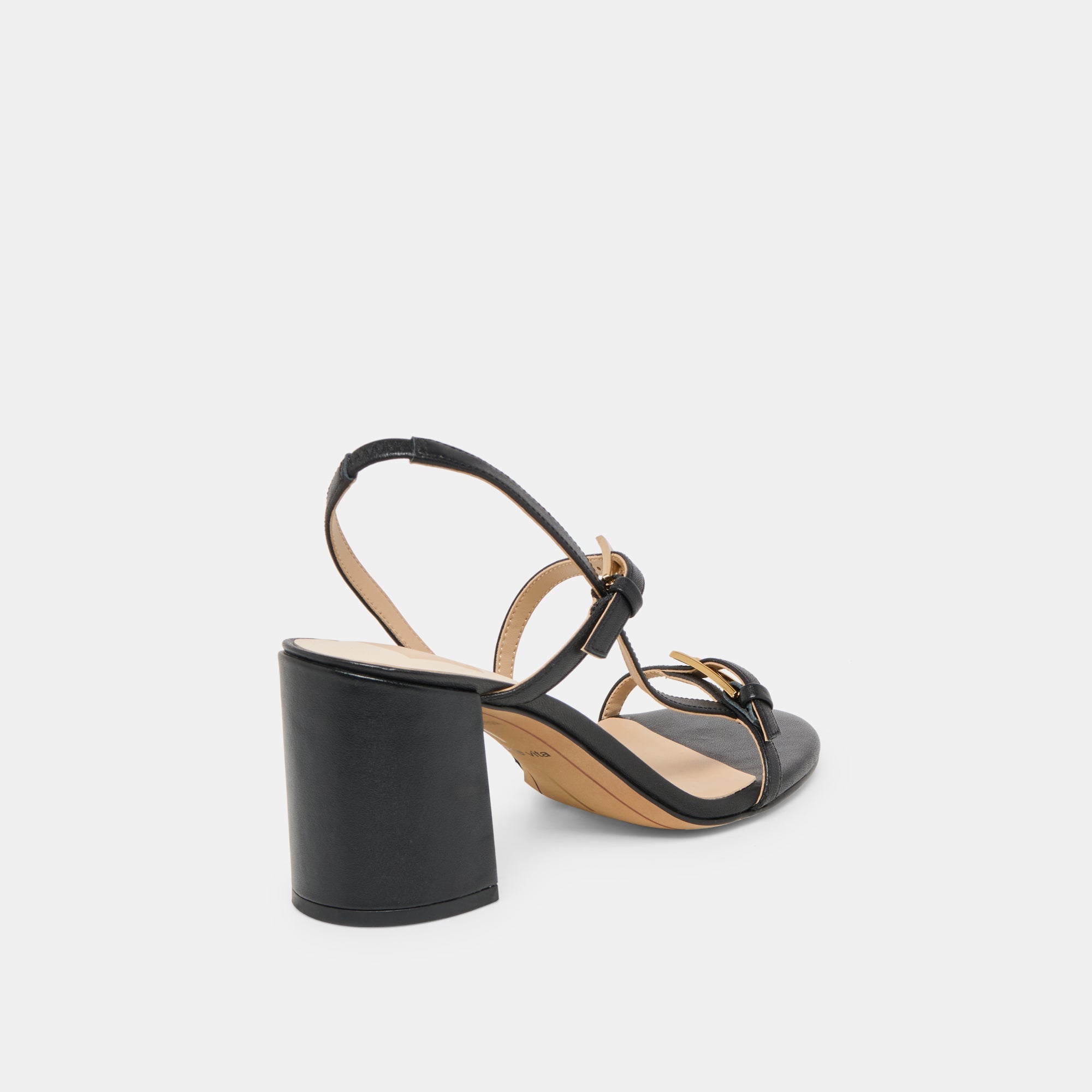 Faye Black Leather Heels / Dolce Vita
