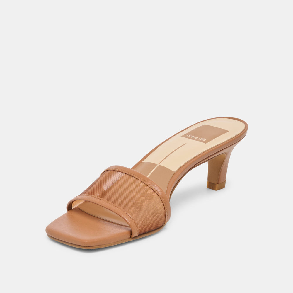 Rexa Mesh Caramel Mesh Heels / Dolce Vita