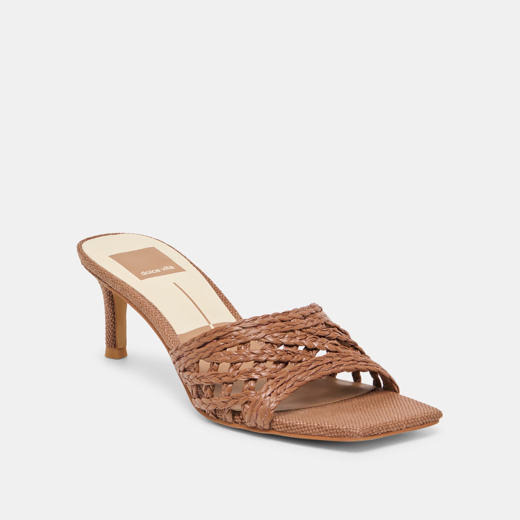 Bowen Cognac Raffia Heels / Dolce Vita