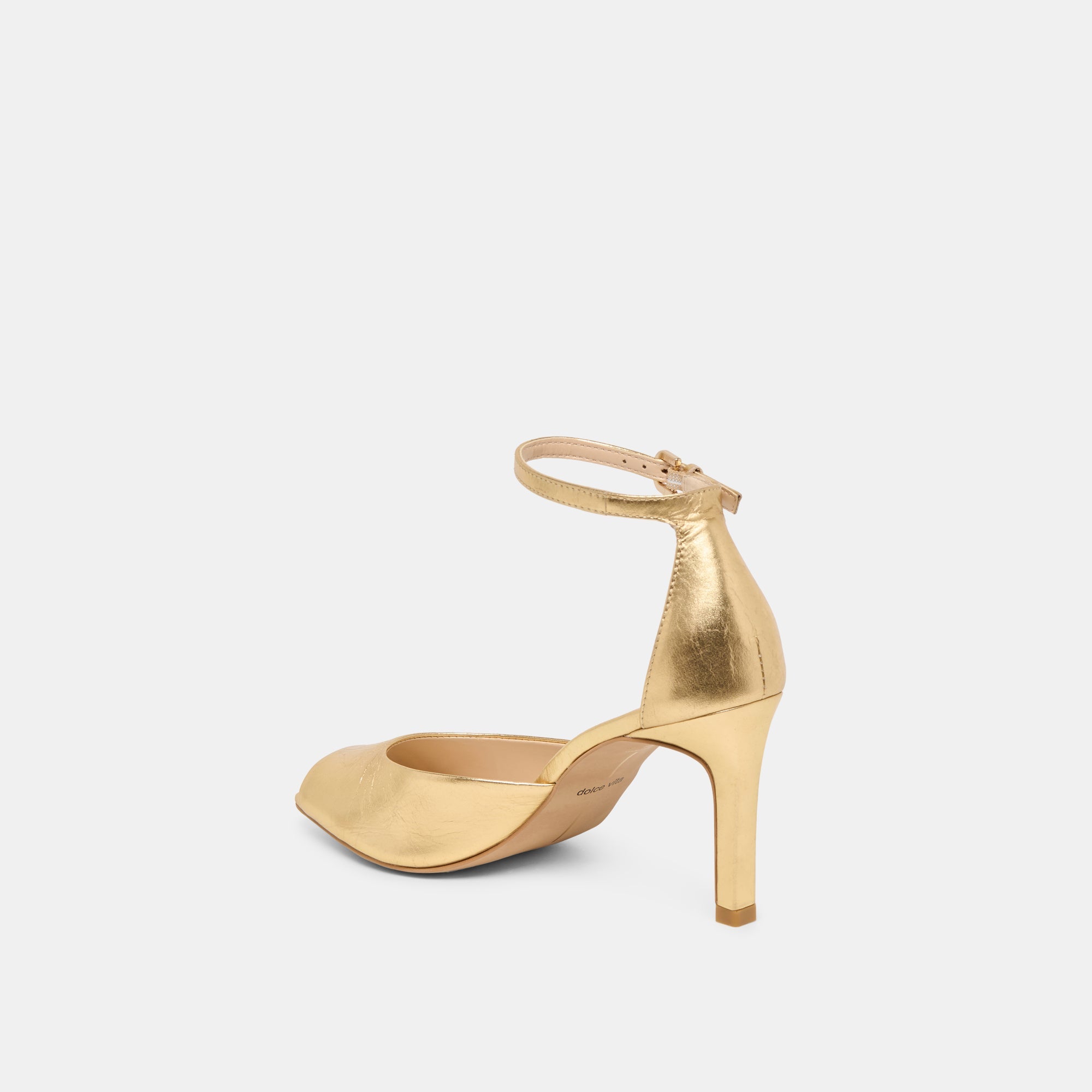 Serlo Gold Crinkle Patent Heels / Dolce Vita