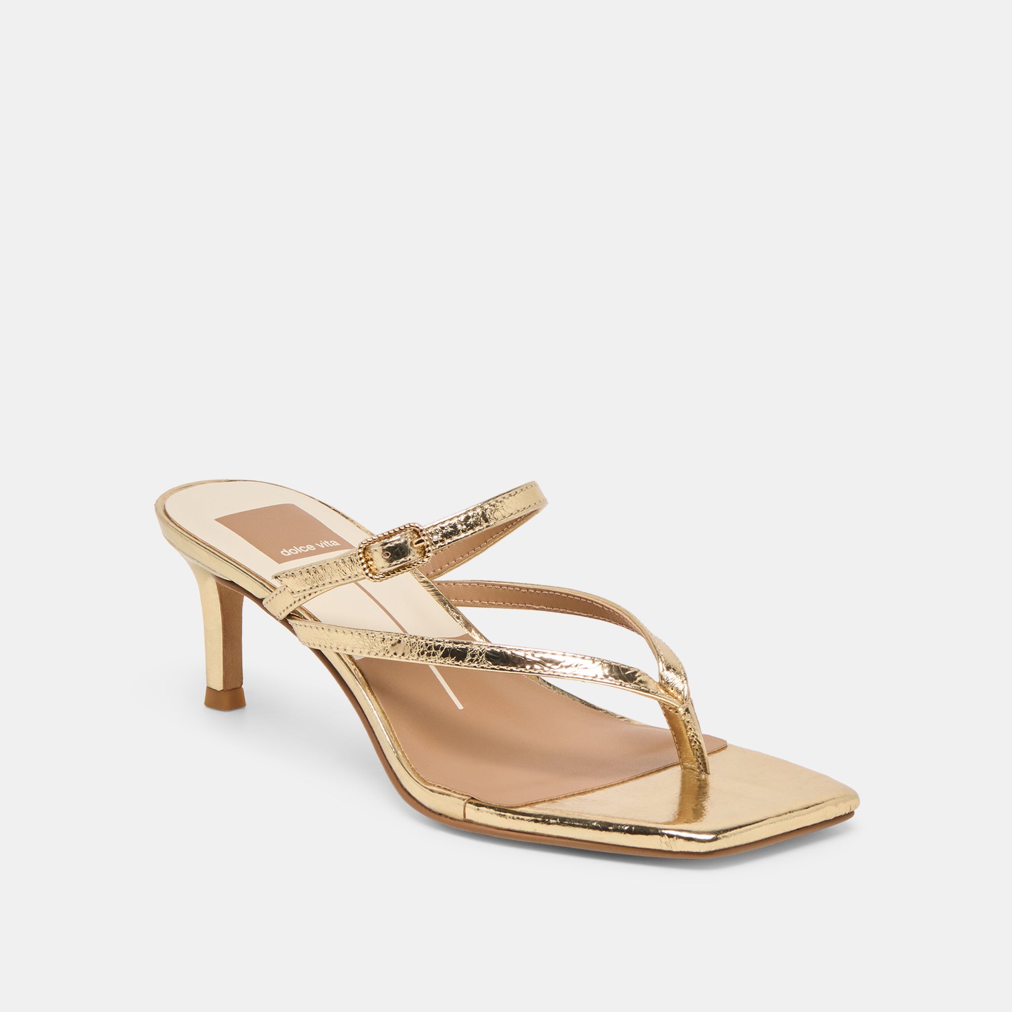 Biaga Gold Distressed Leather Heels / Dolce Vita