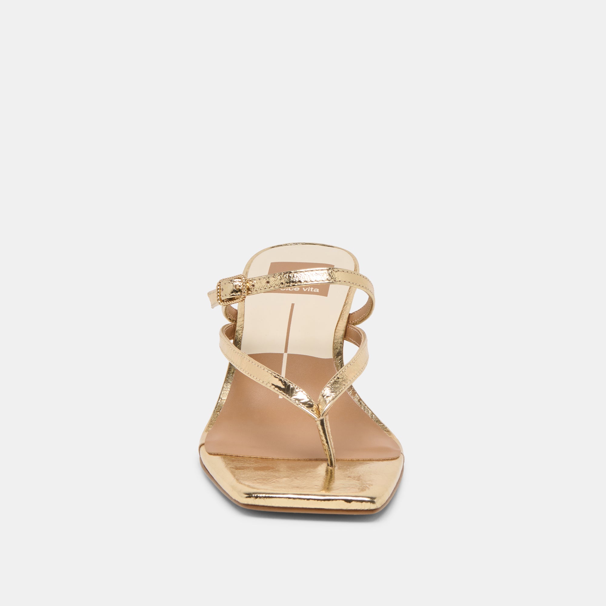 Biaga Gold Distressed Leather Heels / Dolce Vita