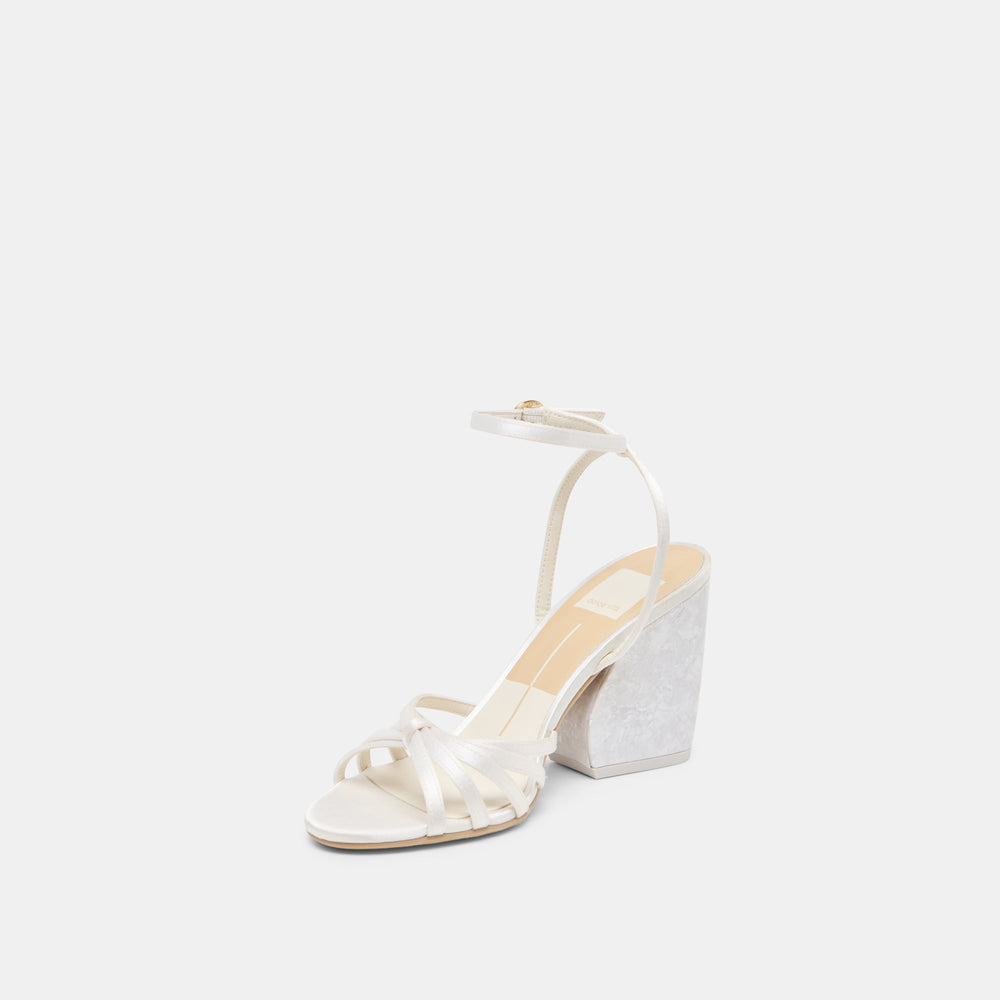 Ronica True White Satin Heels / Dolce Vita