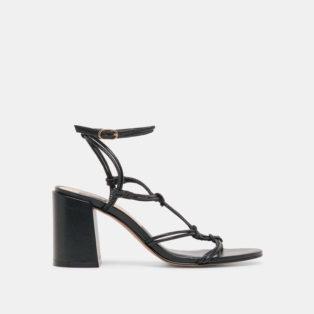 Fizzy Black Leather Heels / Dolce Vita