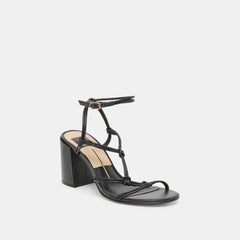 Fizzy Black Leather Heels / Dolce Vita