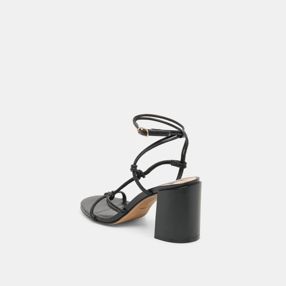 Fizzy Black Leather Heels / Dolce Vita