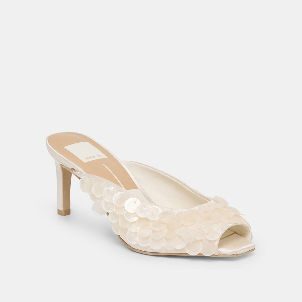 Samary Confetti Off White Satin Heels / Dolce Vita