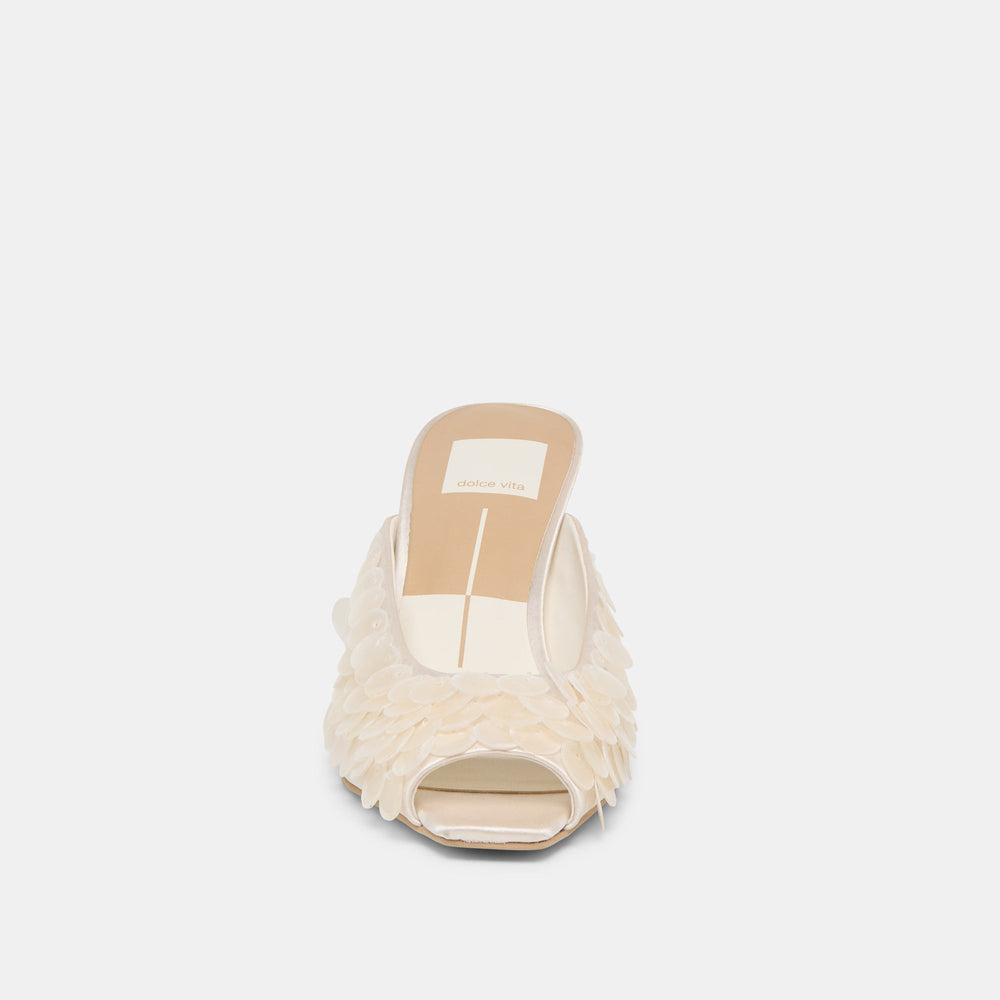 Samary Confetti Off White Satin Heels / Dolce Vita
