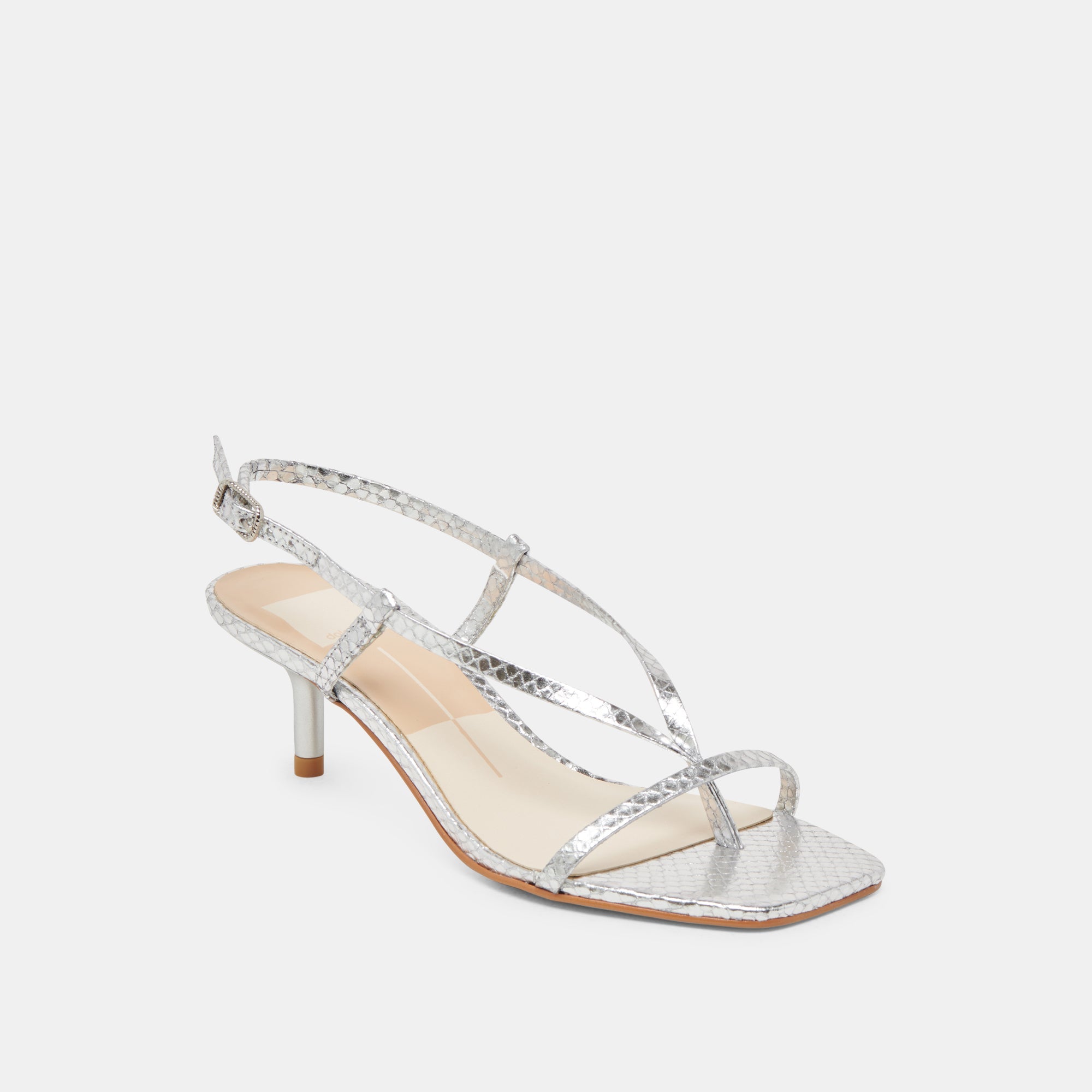 LAURY HEELS SILVER EMBOSSED LEATHER
 – Dolce Vita / Dolce Vita