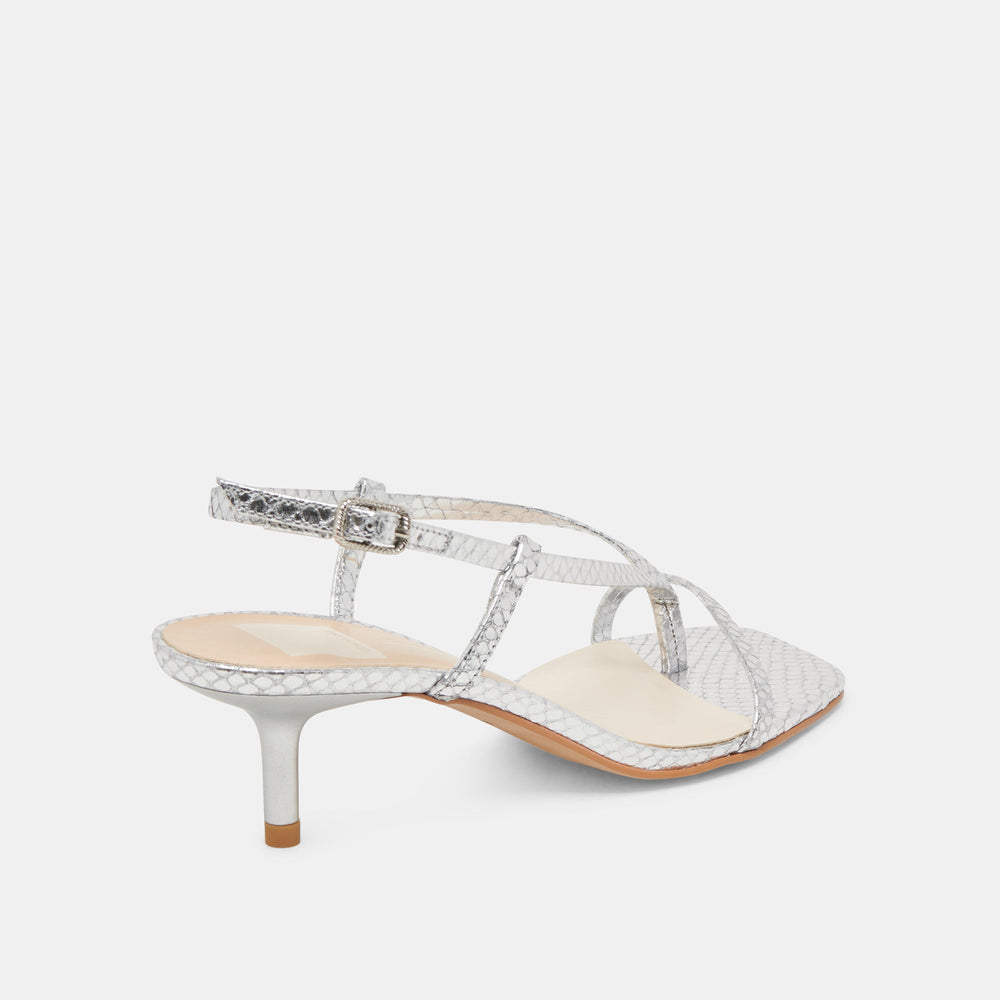 LAURY HEELS SILVER EMBOSSED LEATHER
 – Dolce Vita / Dolce Vita