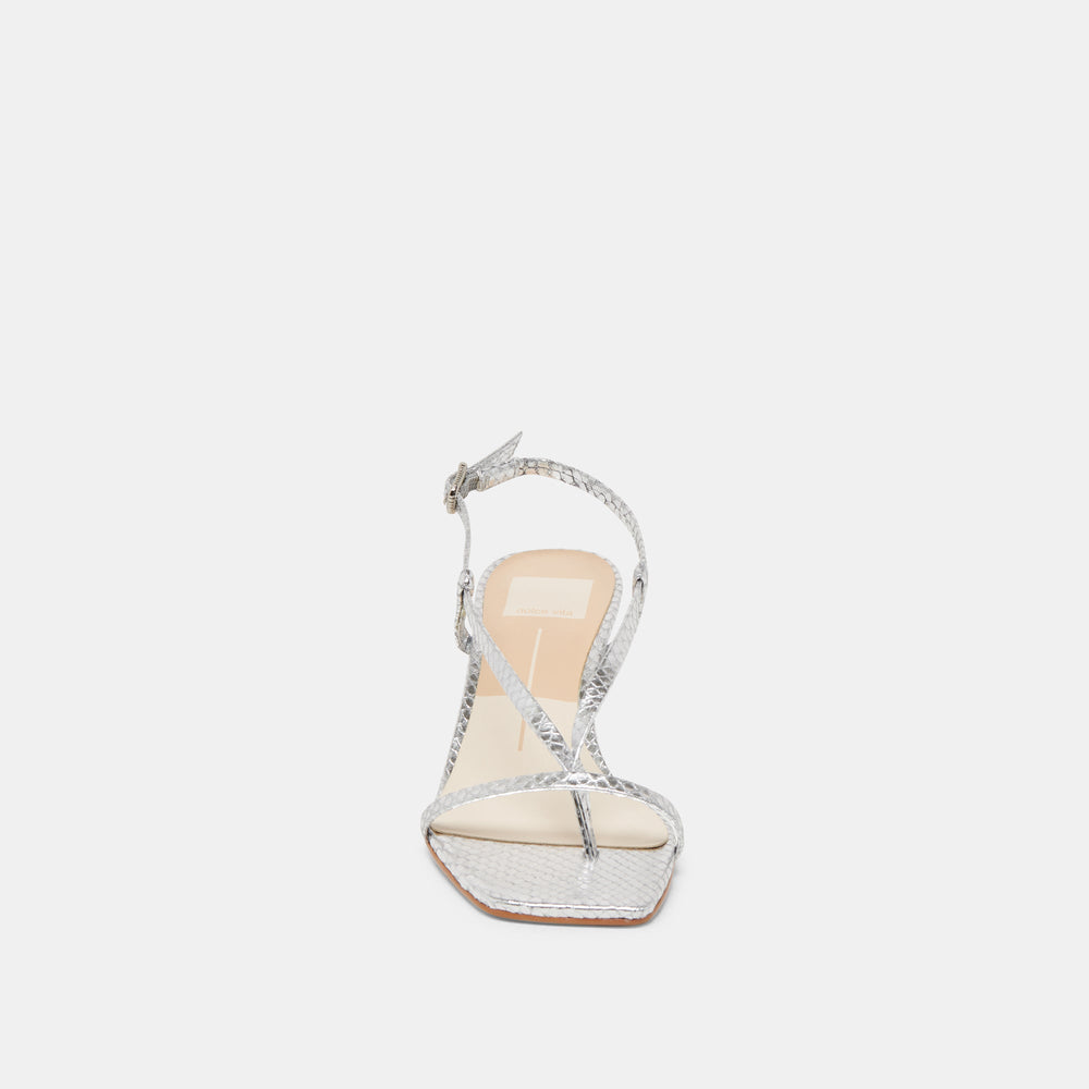LAURY HEELS SILVER EMBOSSED LEATHER
 – Dolce Vita / Dolce Vita