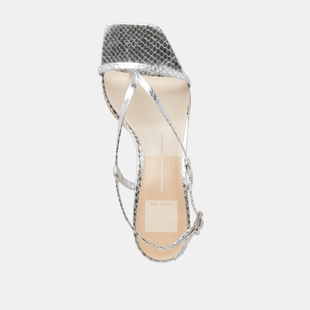 LAURY HEELS SILVER EMBOSSED LEATHER
 – Dolce Vita / Dolce Vita